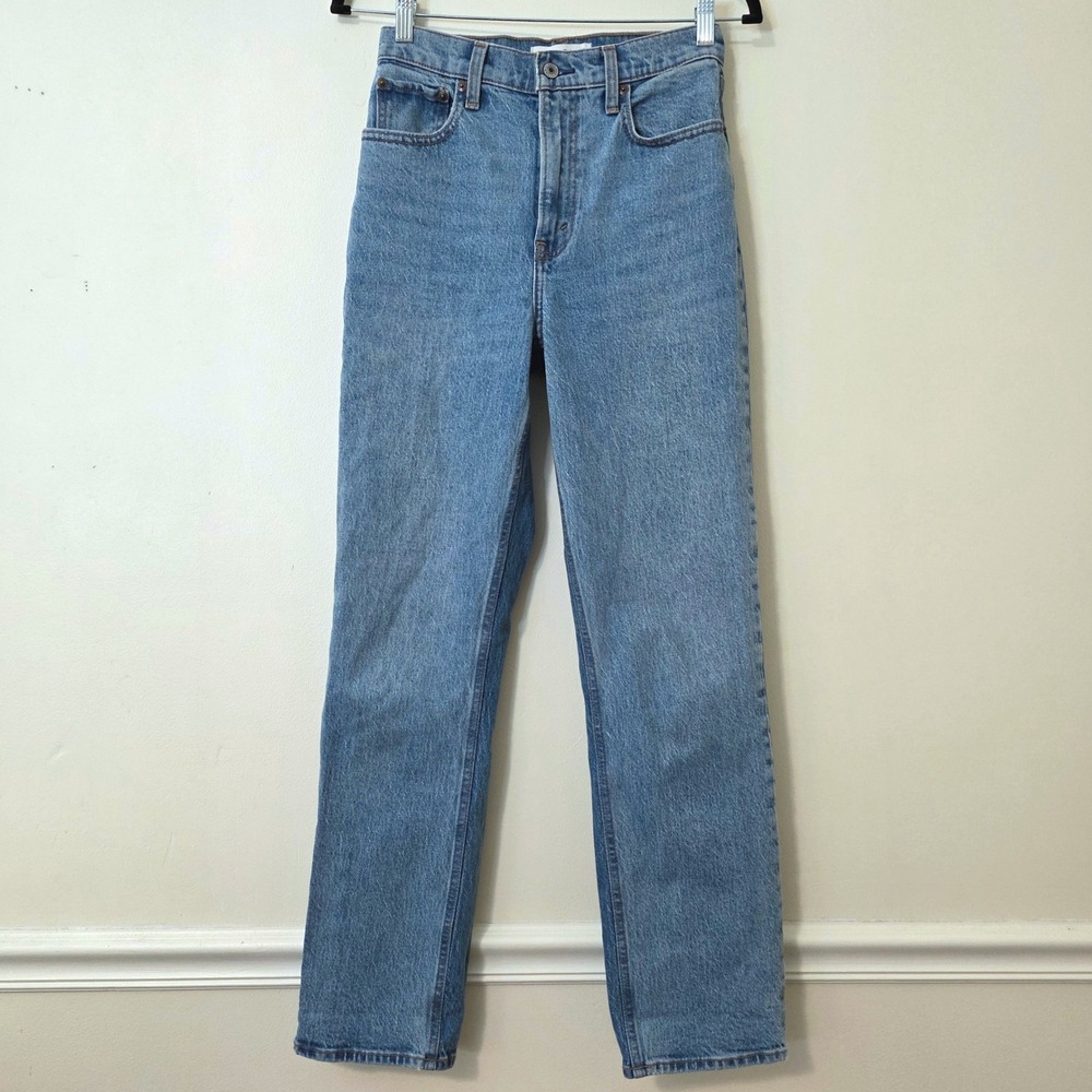 Abercrombie & Fitch Jeans The 90s Straight Ultra High Rise Sz 25 Blue Y2K Denim